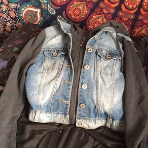 jean jacket with hoodie